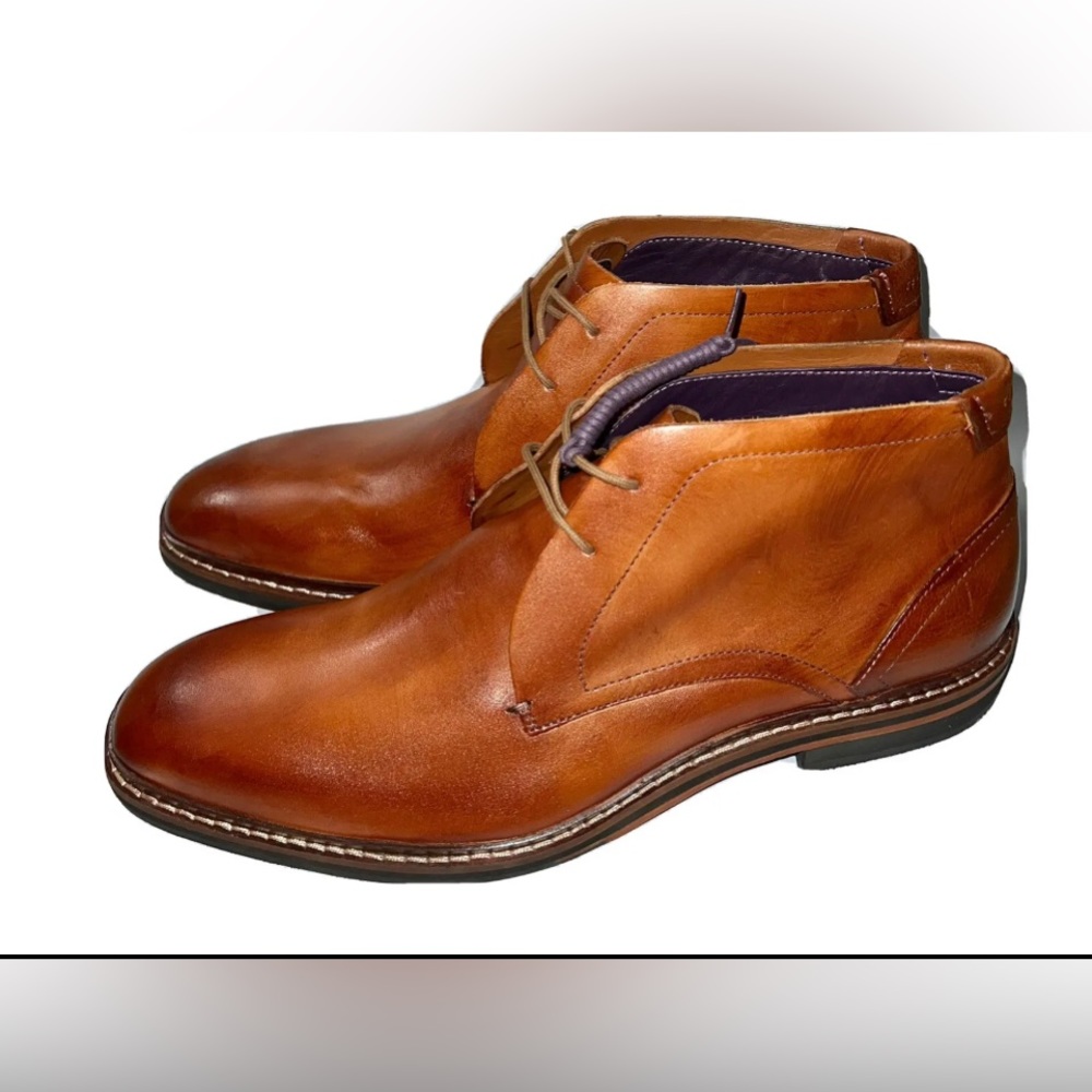 Ted Baker London Mens Tan Brown Azzlan Leather Derby Boot Lace Up Shoe US 13 NEW